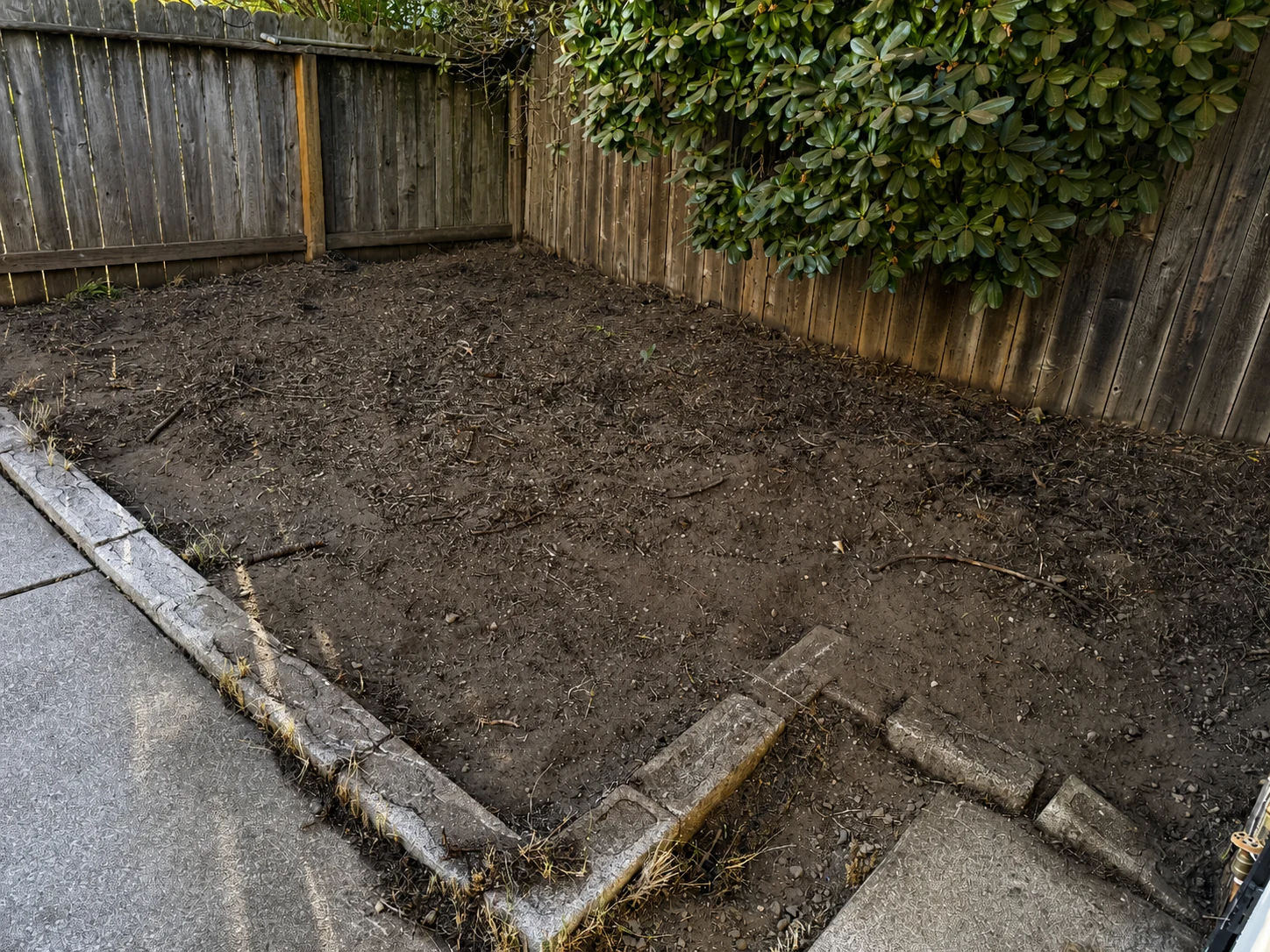 Garden bed cleared and ready for its next use